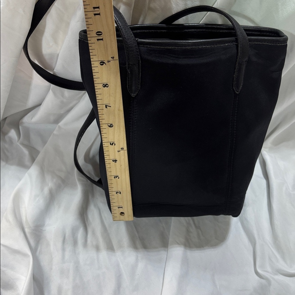 Coach New York Neoprene Tote Bag Black Leather Trim Center Zip Purse - Picture 5 of 11